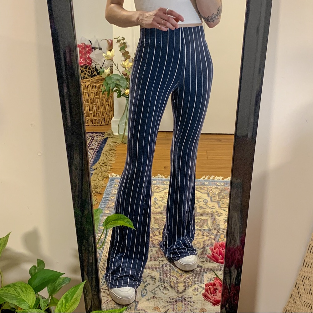 F21 ‘Striped Soft Flare Pant’ Blue & White S